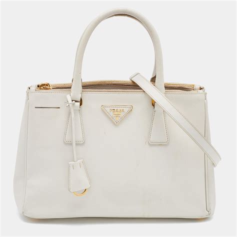 prada tote cuir double medium saffiano leather talco off white|saffiano leather tote.